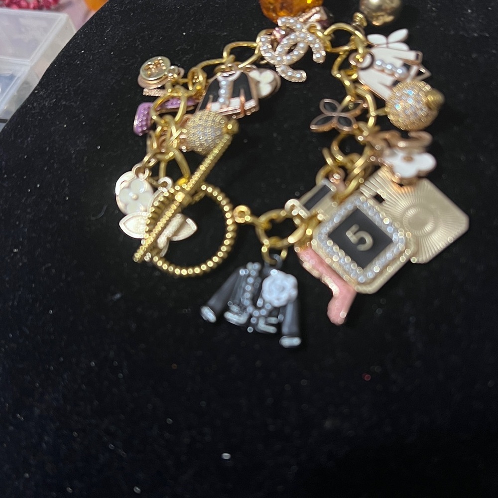 Gold and Black Charm Bracelet - Picture 8 of 11